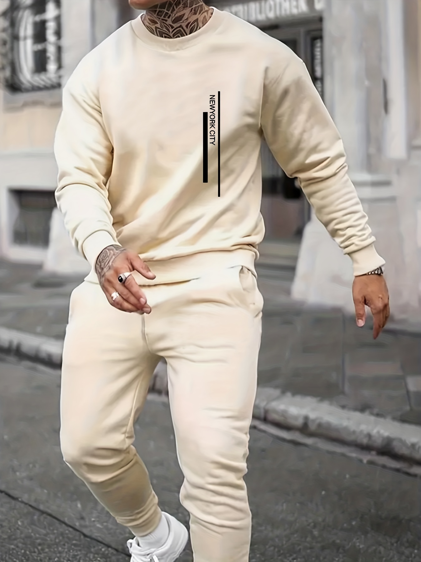 Men's Polo Track Suit Long Sleeve Outfits 2 Piece Fashion Sweatsuit Casual  Set
