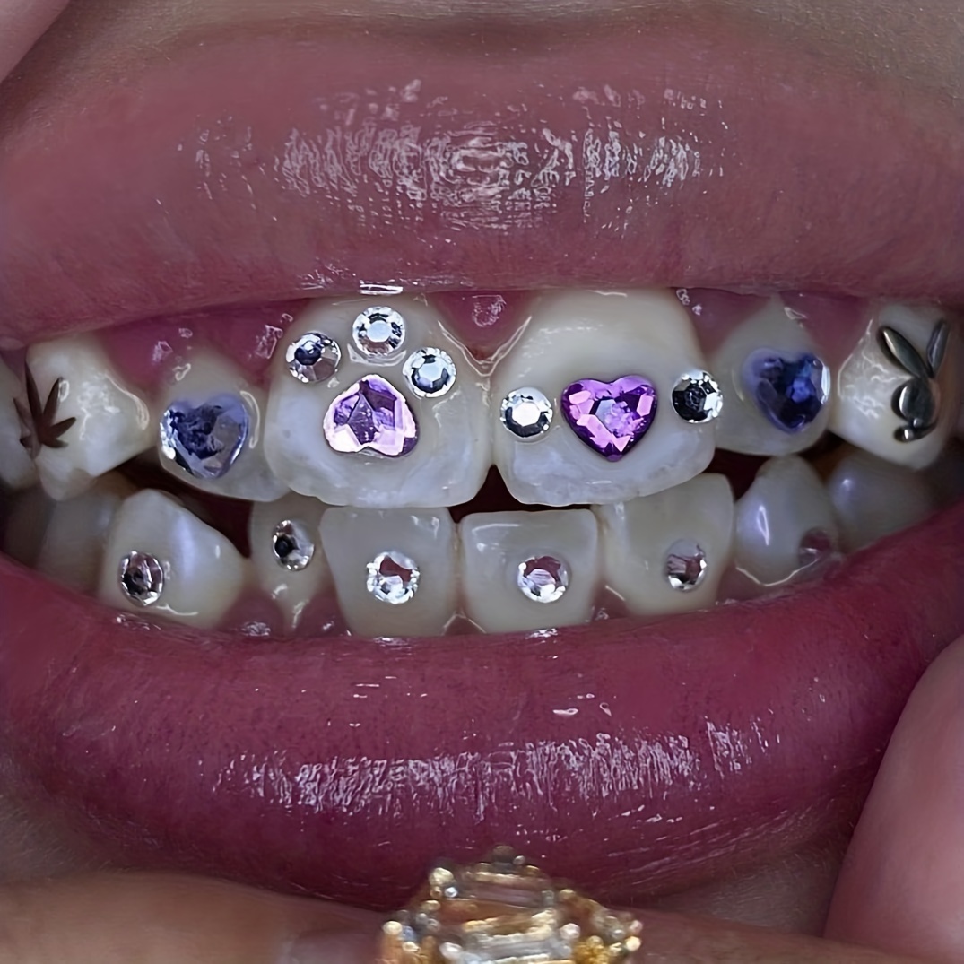 Flat Bottom Tooth Gem Kit Shiny Hip Hop Style Tooth - Temu