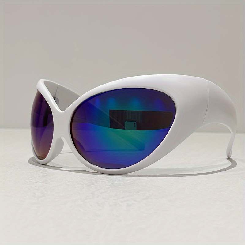 Y2k Futuristic Silver Mirror Sunglasses 