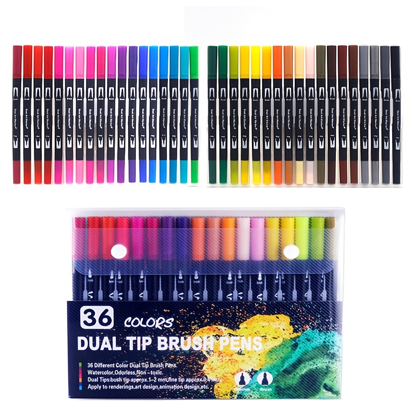 Marker Pen, Brush Type, Skin Tone, 36 Colors, Brush/Bold