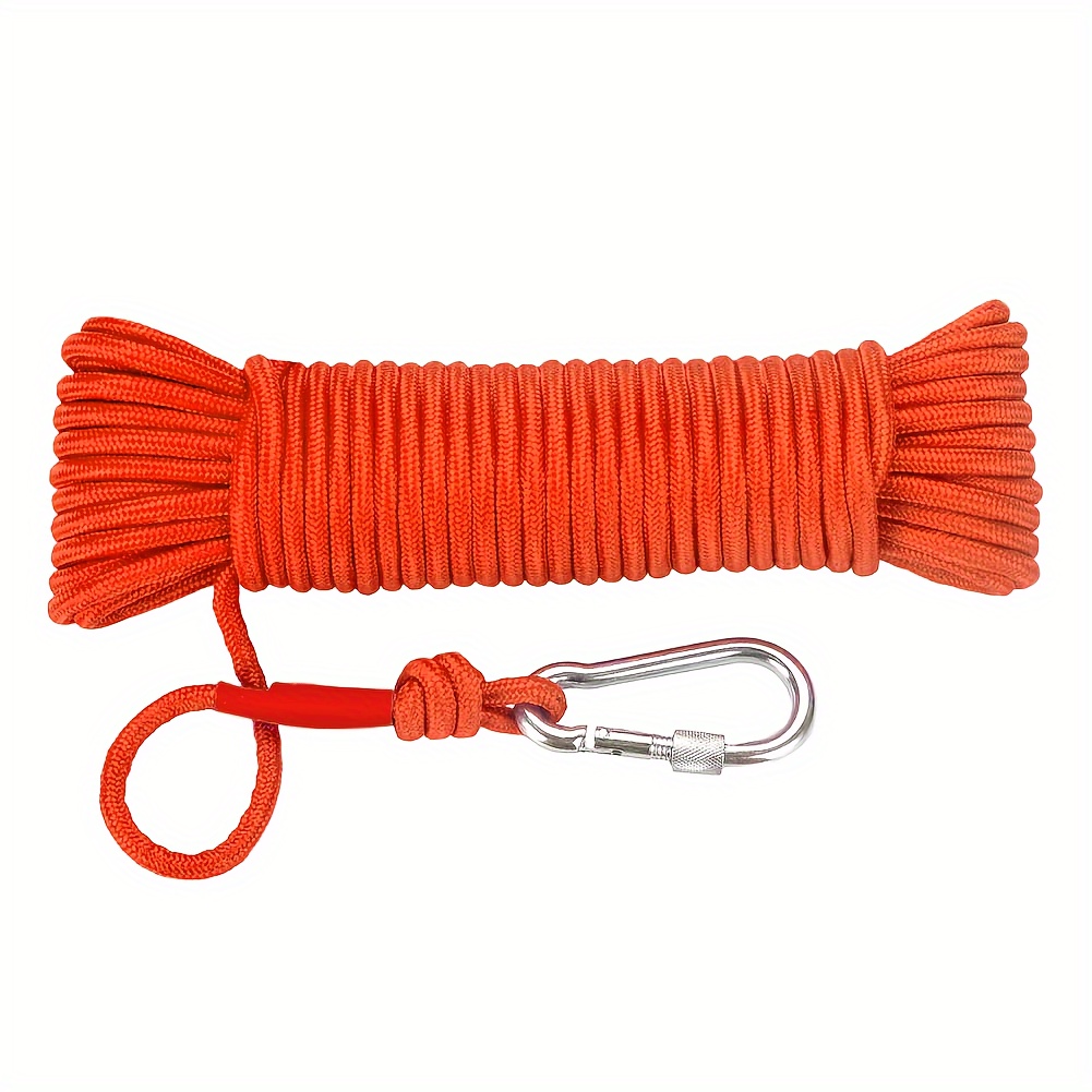Double Braided Nylon Boat Anchor Rope With 316 Stainless Steel Heavy Duty  Carabiner Hook, Length 50/100FT Diameter 3/8in, Marine Grade Dock Rope