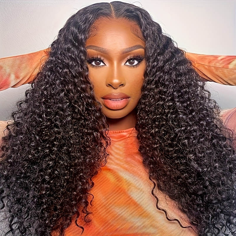 Wear And Go Glueless Wig Human Hair 6x4 Deep Wave Wig Pre Cut HD Lace 180  Density Deep Curly Lace Front Wig Human Hair Pre Plucked For Beginners 3