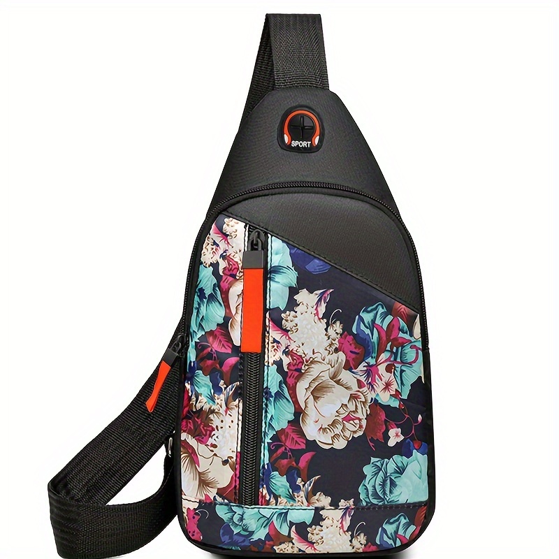 Floral Print Canvas Crossbody Bag image 9