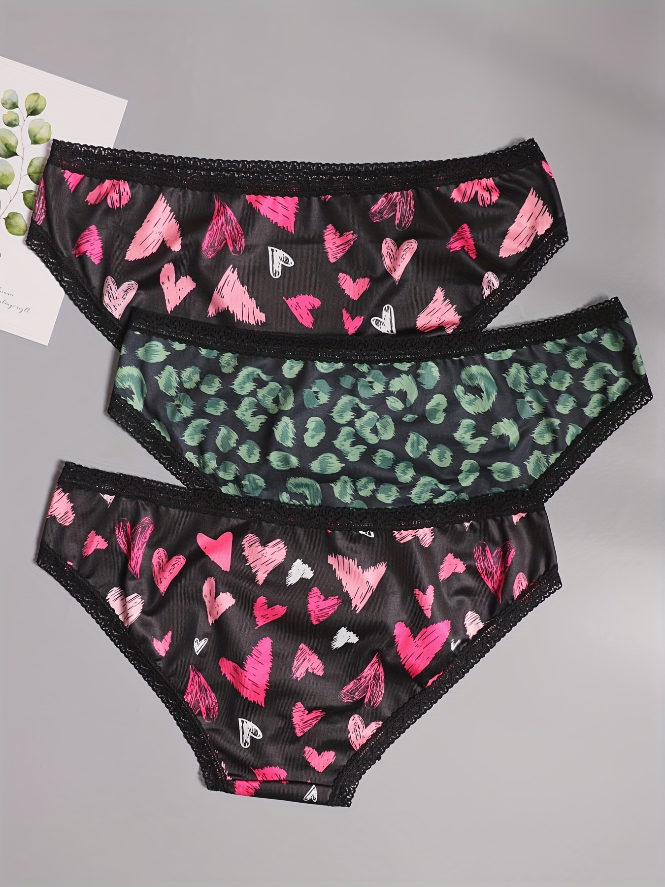 Dircho Women Underwear Thong Variety Pack Lace Trims Cheekies