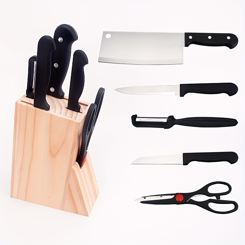 Jiaedae - Juego de cuchillos de acero inoxidable de 15 piezas con soporte  acrílico, juegos de cuchillos para cocina con bloque, juego de cuchillos  con