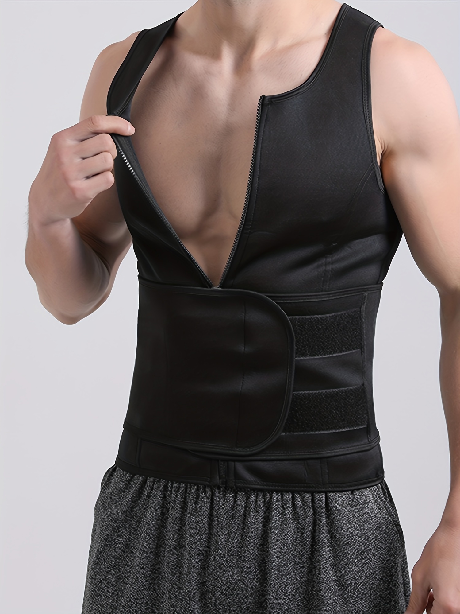 Men's Sweat-Resistant Body Shaper Vest with Reinforced Waist Cincher and  Assorted Colors