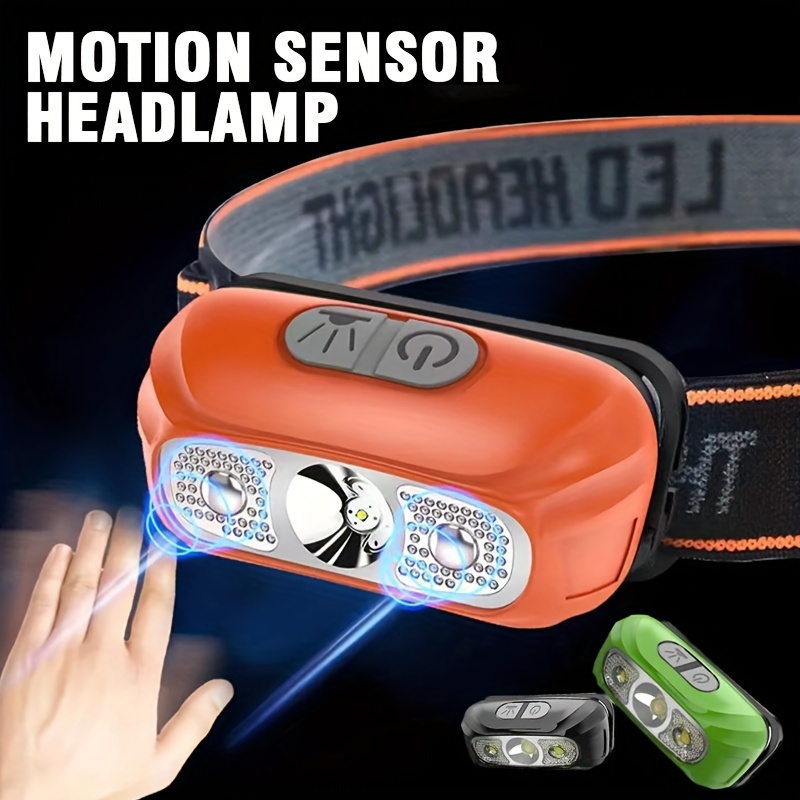 

1pc Mini Motion Sensor Headlamp, Fishing Camping Usb Rechargeable Headlamp, Outdoor Led Head Light Torch