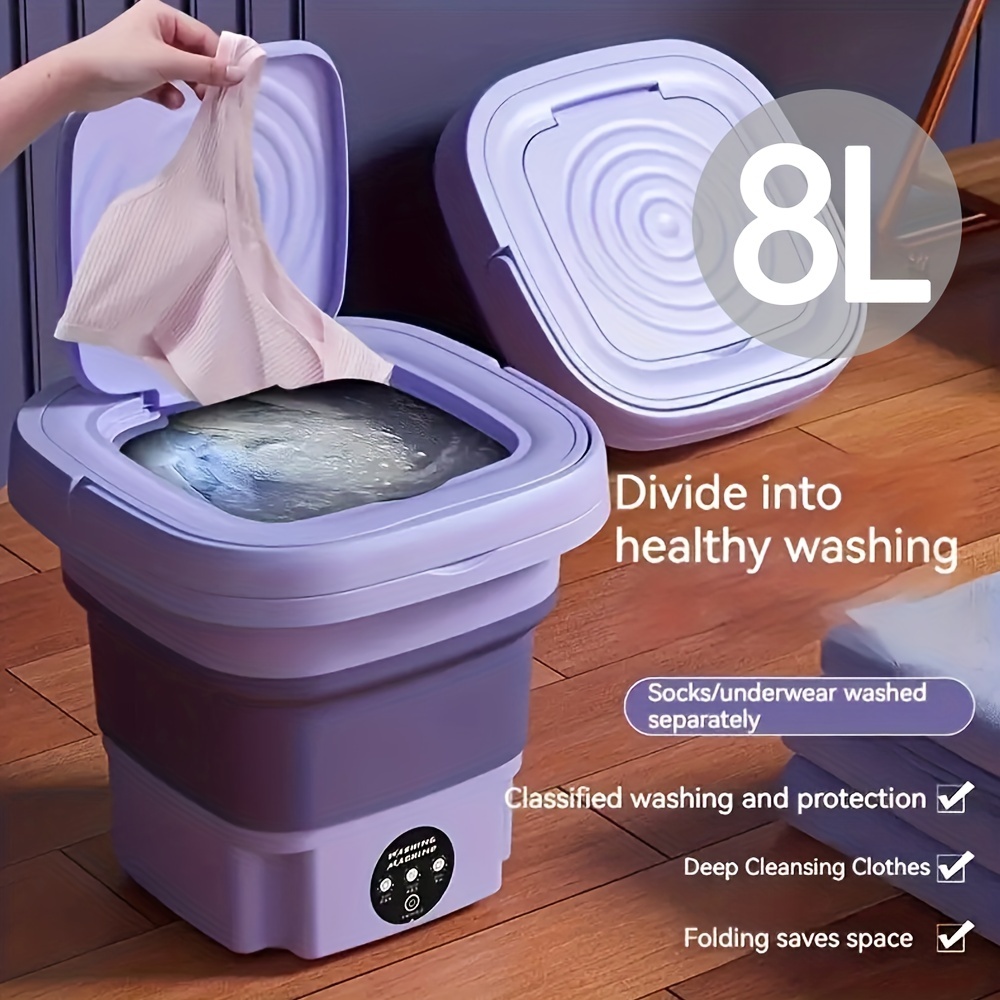 Mini Lavadora Plegable Ndcxsfigh, portátil y pequeña, ideal para lavar ropa  interior