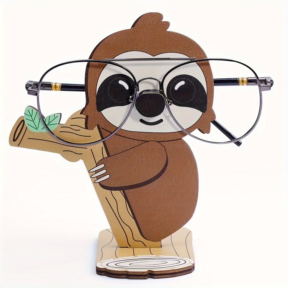 

Wooden Sloth Eyeglass Stand - Cute Cartoon Animal Fashion Glasses Holder For Decor, Perfect Christmas Or New Year Gift