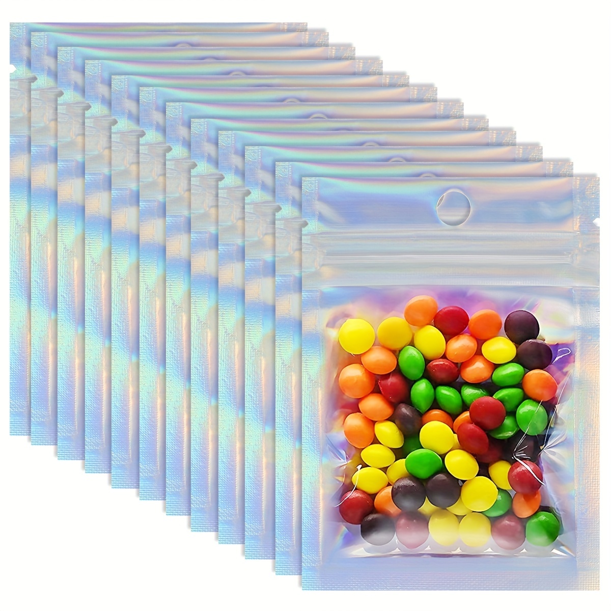100 Unidades/juego Bolsas Plástico Transparente Cierre - Temu
