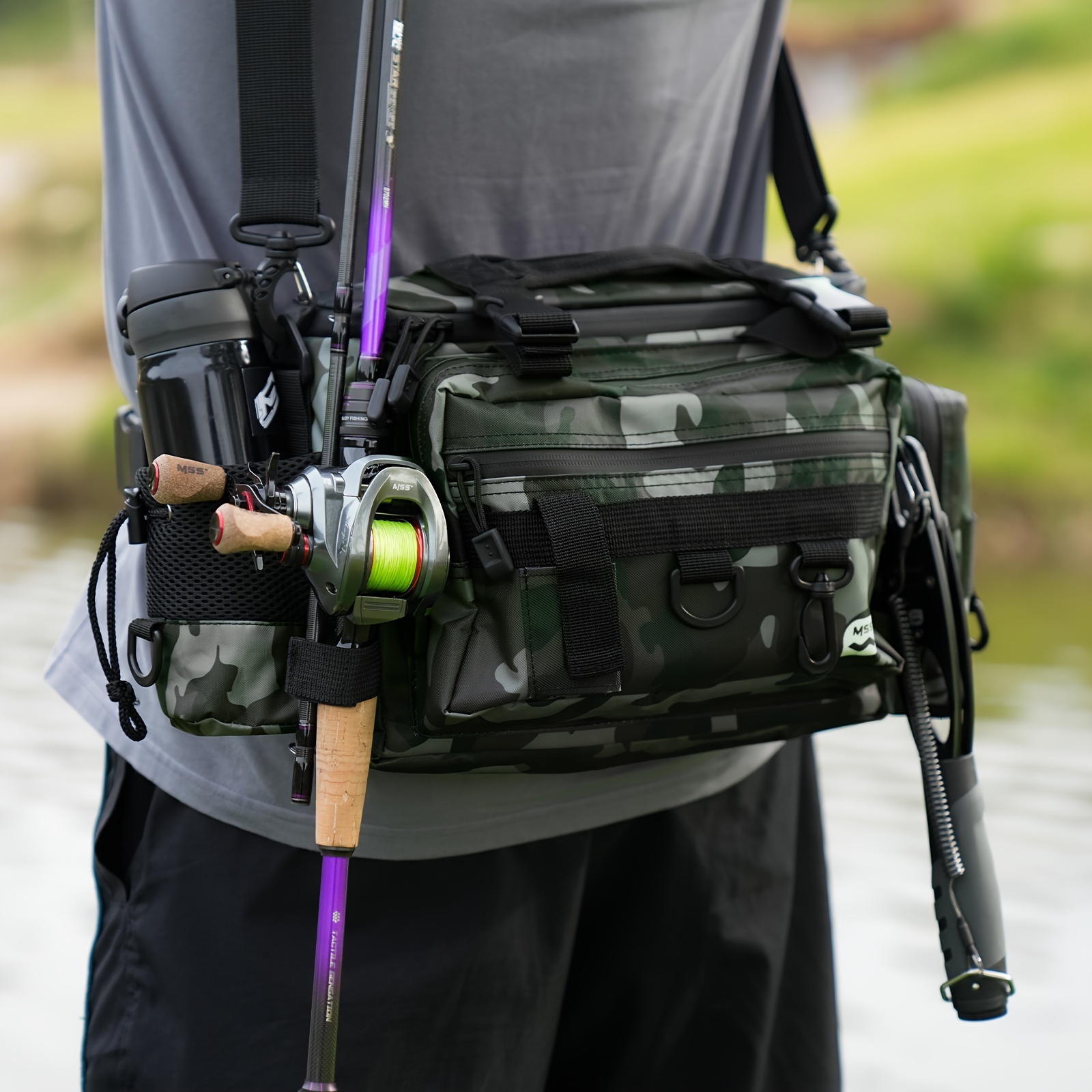 Spinning Fishing Rod Holder Bag Sports Waist Pack Fishing Lures