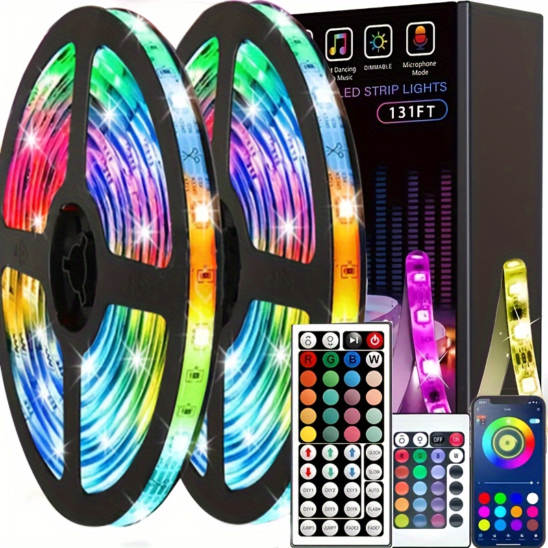 2835 Rgb Led Light Strips, Bedroom Background Decoration Lighting Infrared Remote  Control For Christmas Ribbon Lamp - Temu Belgium