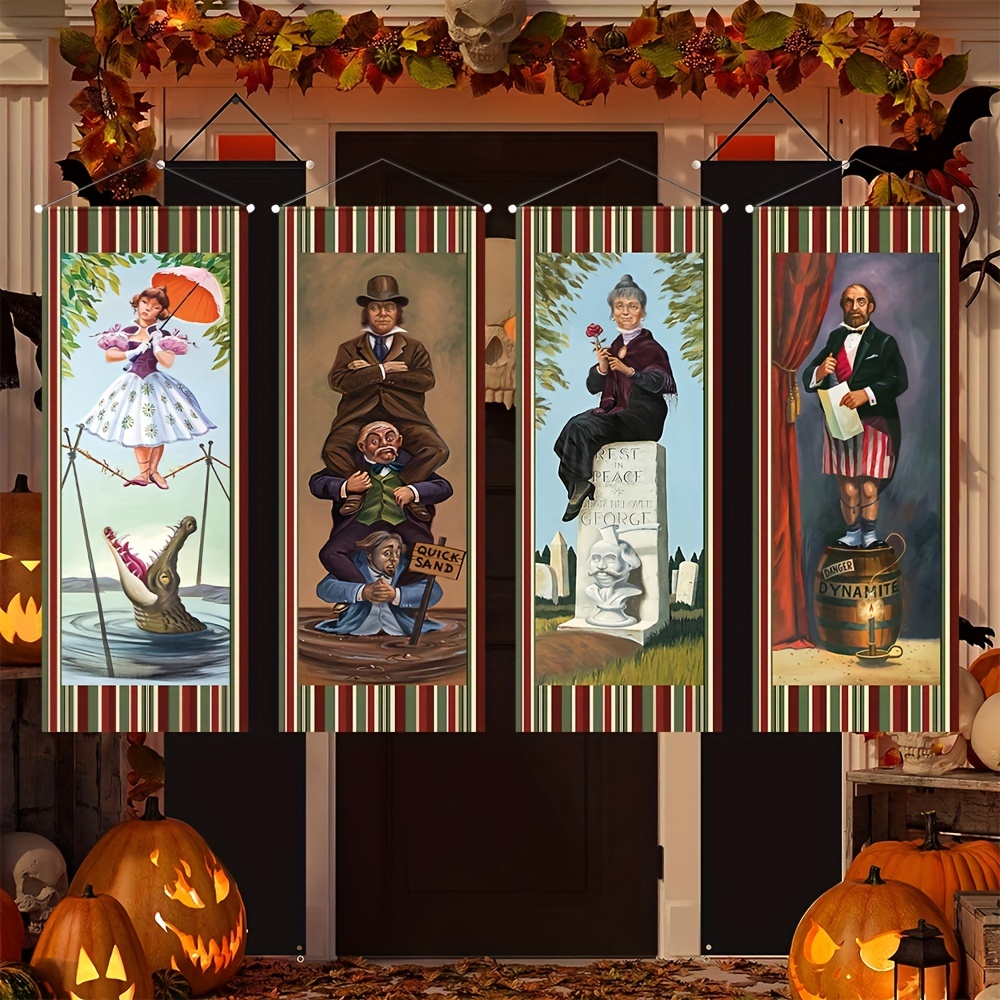 1 4pcs Haunted Mansion Stretching Portraits Outdoor Vinyl ...