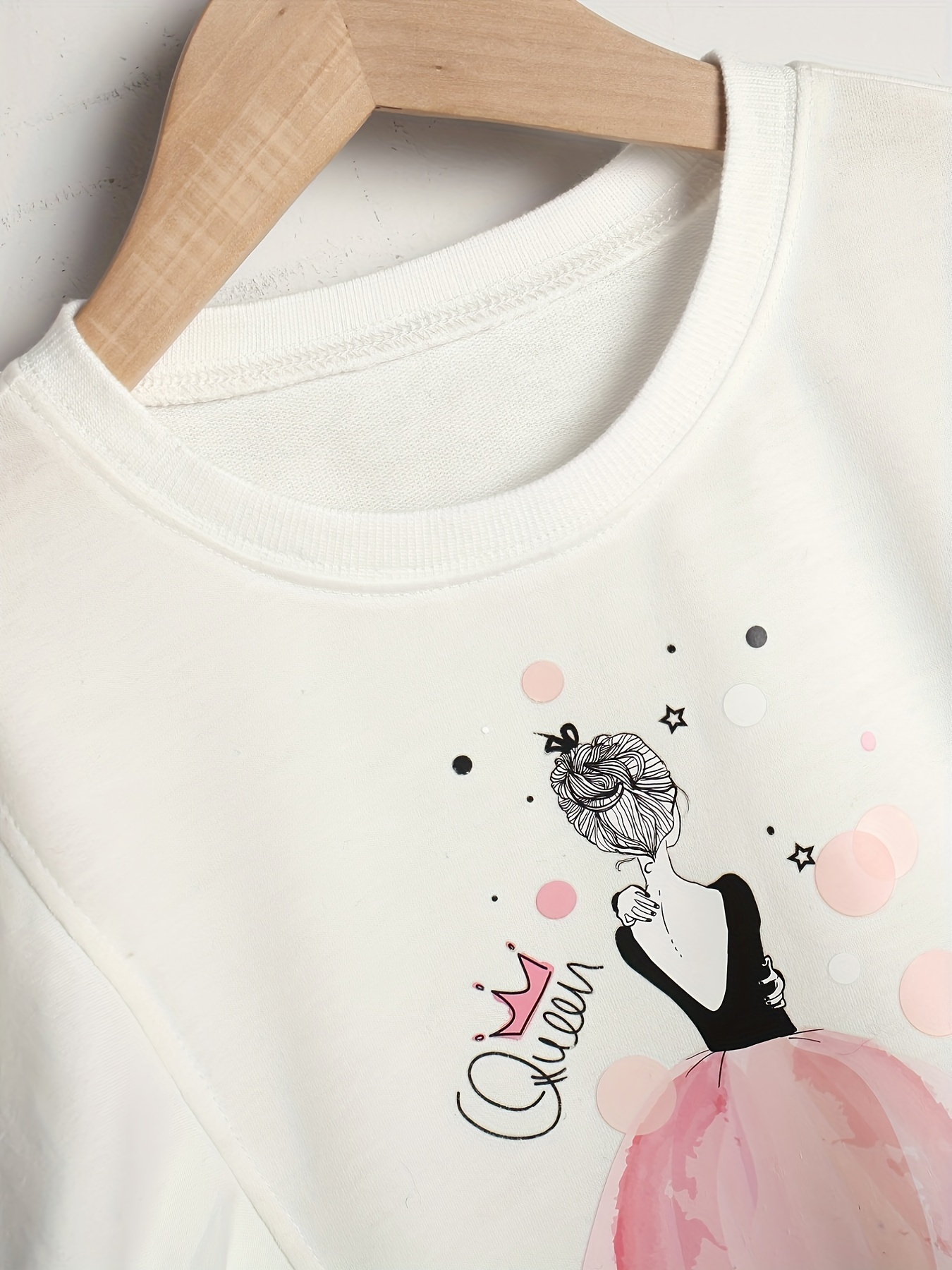 Adorables Camisetas Otoño Niñas Estampado niña Negra - Temu Chile