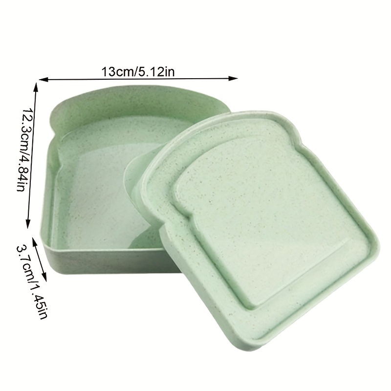 1pc Plastic Sandwich Container with Lid Reusable Food Storage Lunch Box, Green