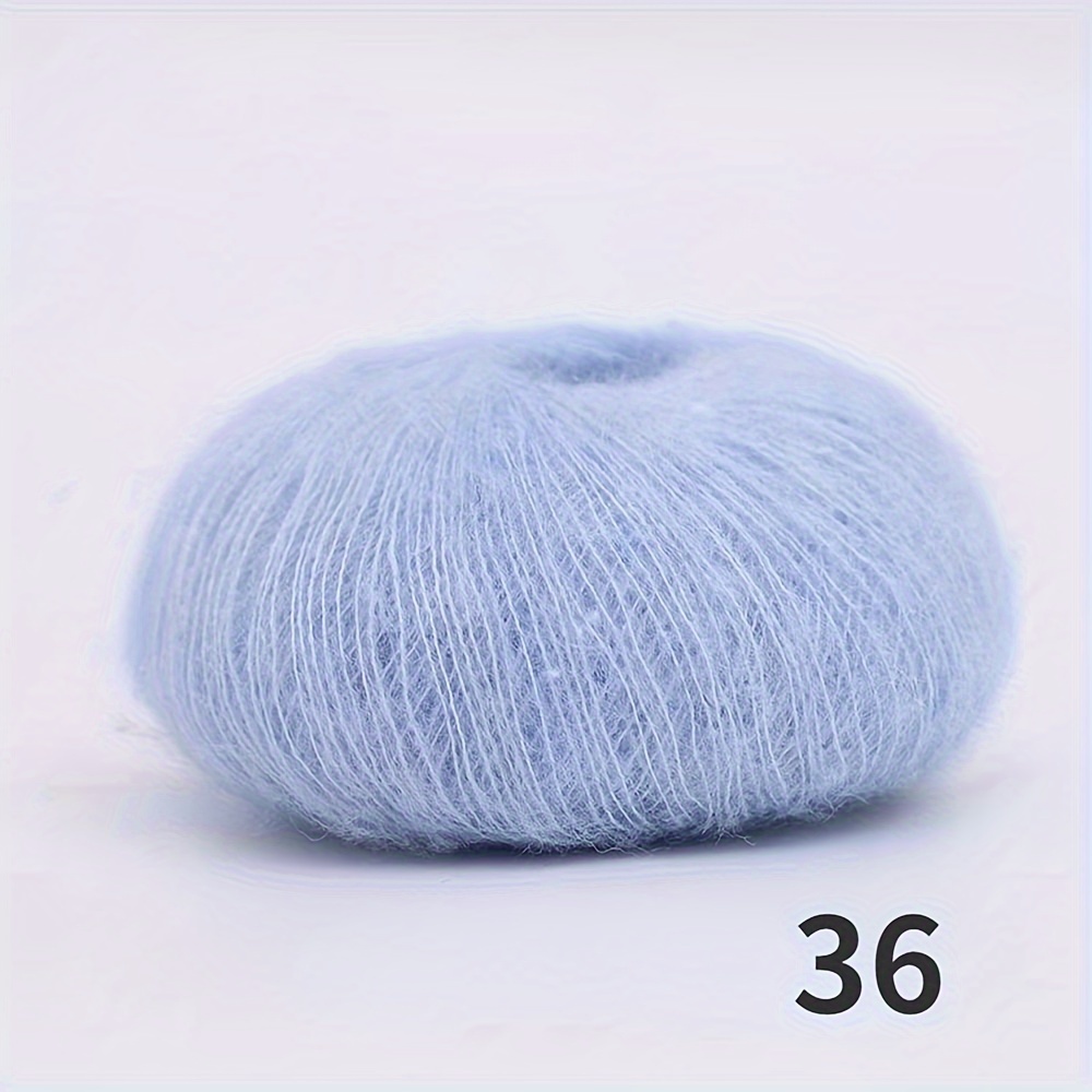 26g/Roll Soft Angora Mohair Yarn Wool Knitting Yarn for Clothes Scarves Sweater Shawl Hats and Craft Projects Include A Crochet(Bright)