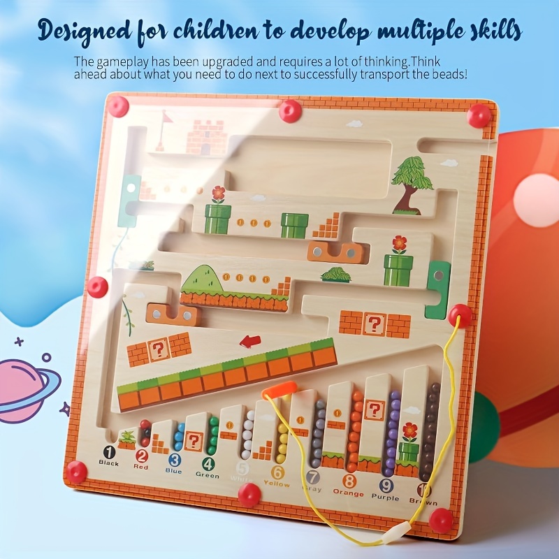Jouets éducatifs 3D Montessori pour enfants, labyrinthe magnétique en bois,  animaux, Puzzle dinosaure, perles de marche, labyrinthe, jouets pour  enfants