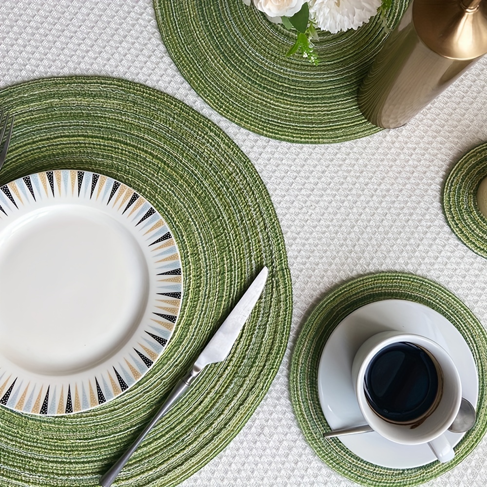 Round Placemats Heat Resistant Non Slip Kitchen Table Mat