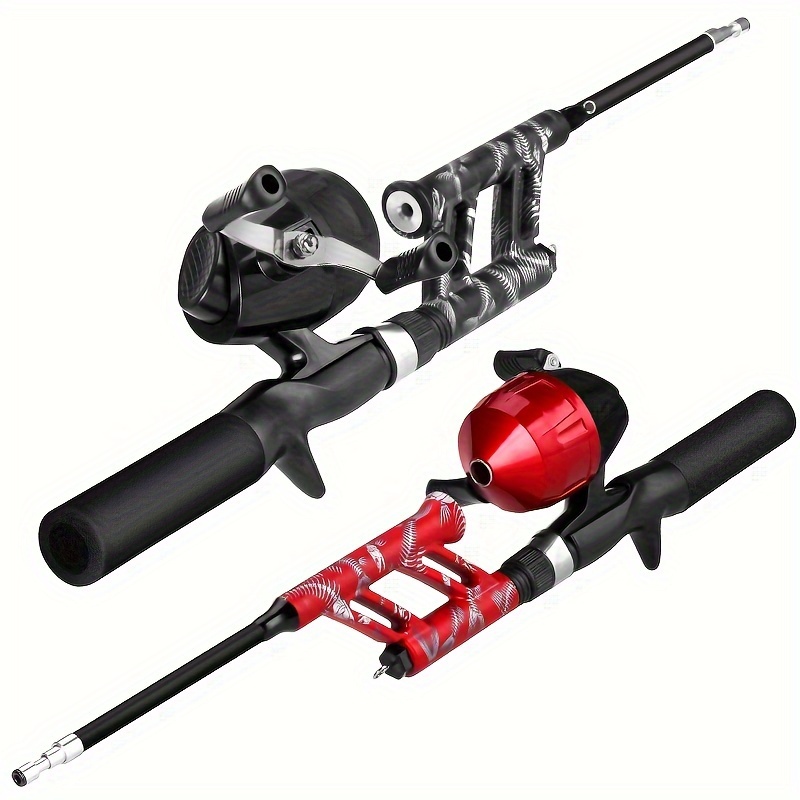 1pc Carbon Fiber Fishing Rod With Reel, Portable Outdoor Fishing Tackle