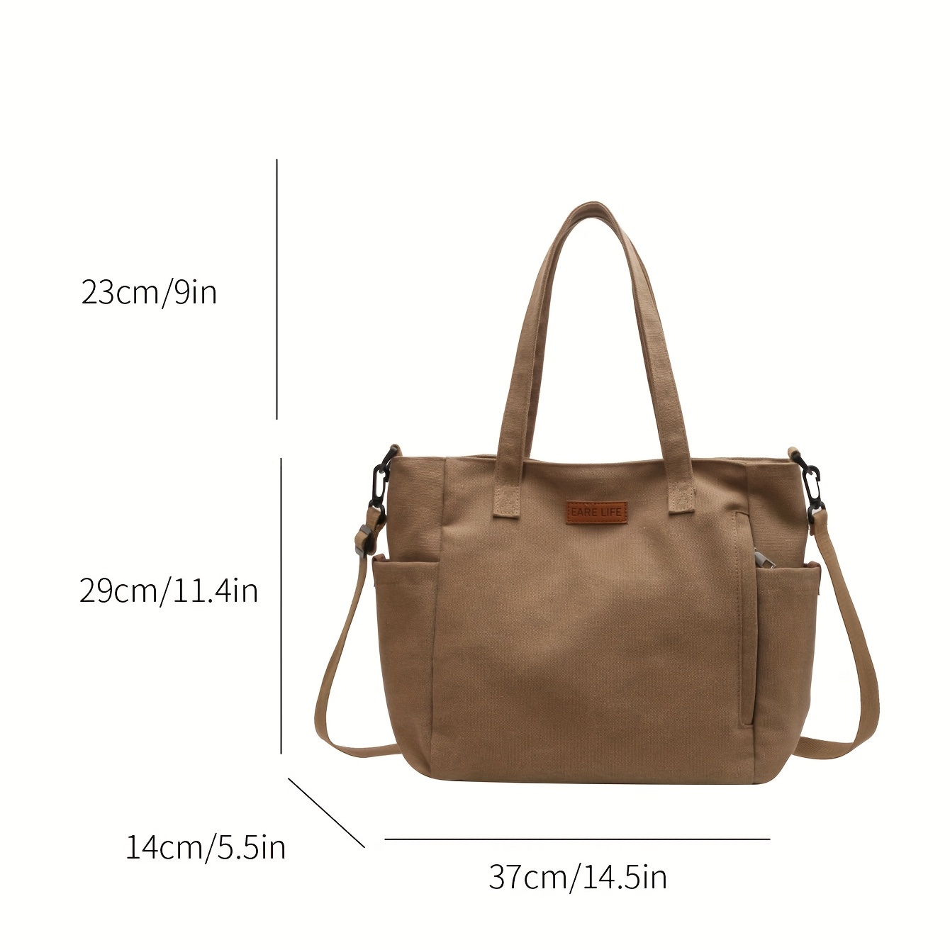 1Pc Large Capacity Vintage Style Canvas Tote Bag For Men, Suitable For  Daily Work, Study, Riding, Single Shoulder & Crossbody Bag Shopper Bag  Holiday Essentials For Going Out Travel Shopping Portable Lightweight