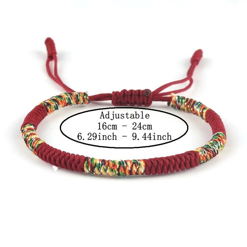 Braided Multicolor String Thread Knot Bracelet, Couple Gift
