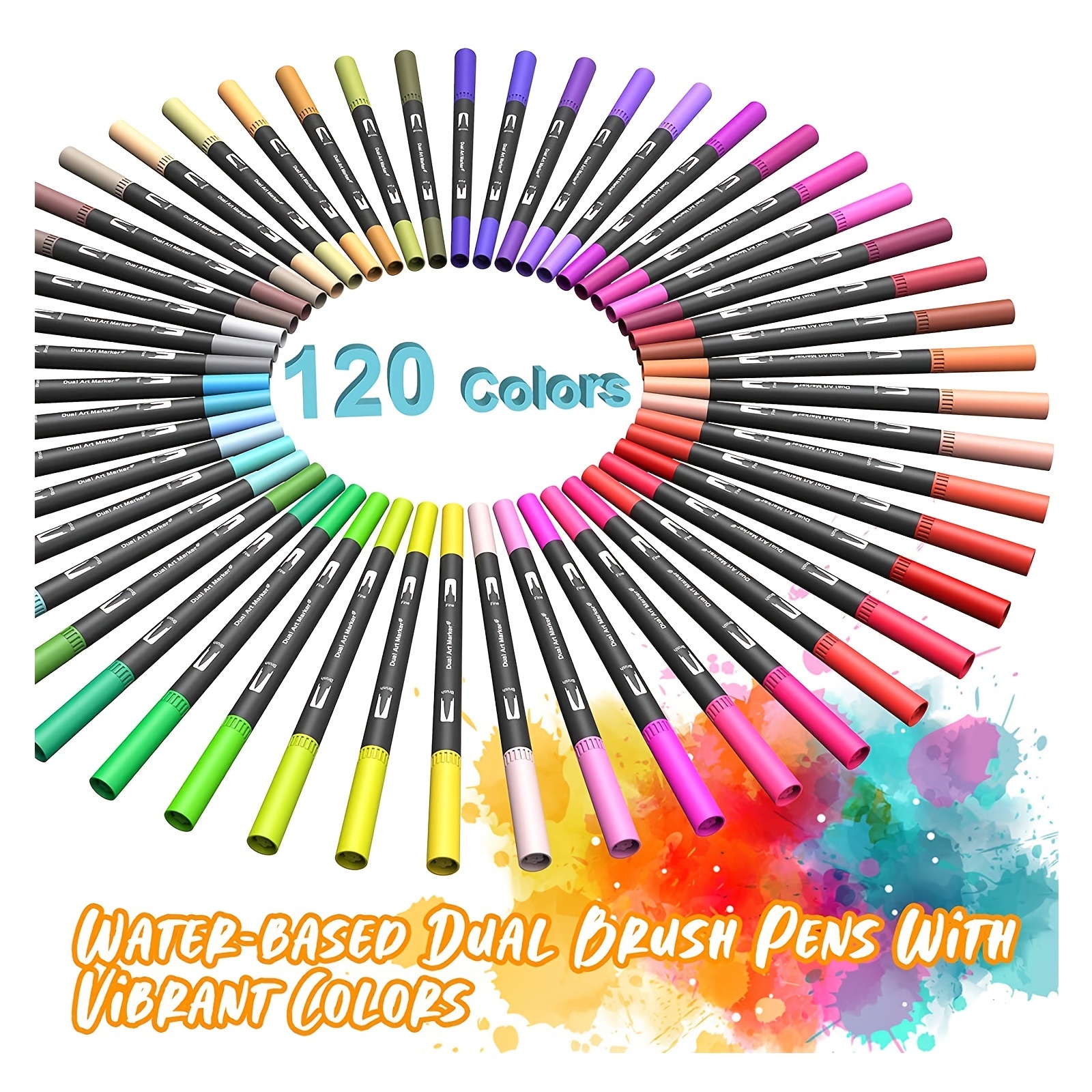 Metallic Color Markers, Soft Bristle Brush Tips, 12 Colors