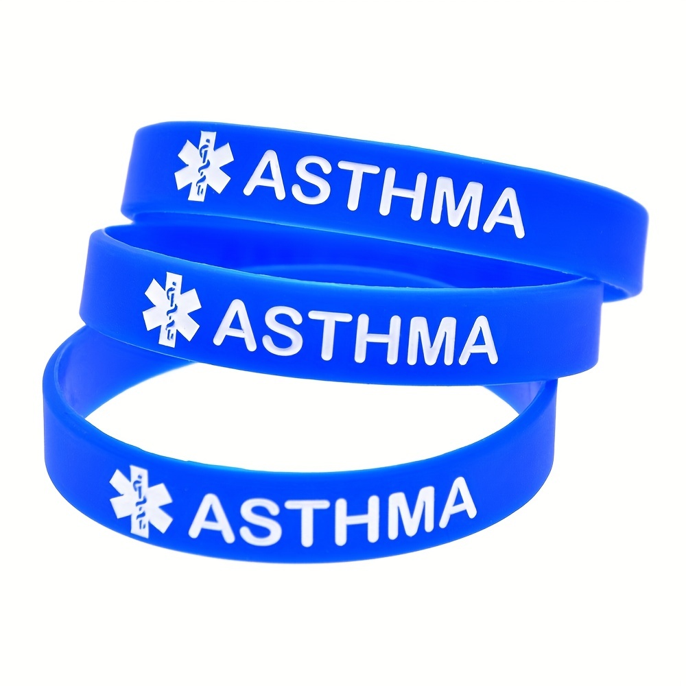 High Silicone Medical Alert Bracelet for Asthma