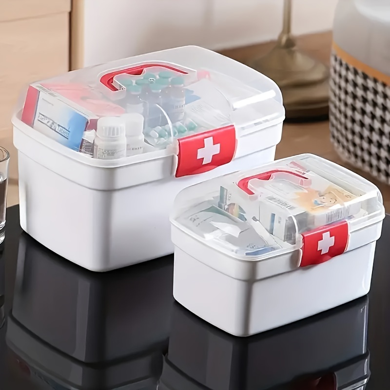 Large Size Medicine Storage 3 Layer Medicine box Portable Aid Kit Storage  Box Organizer Box Plastic Large Capacity Multi-Functional Family Emergency  Kit Box with Handle Medicine Chest Emergency Kit Cosmetic Organizer Storage