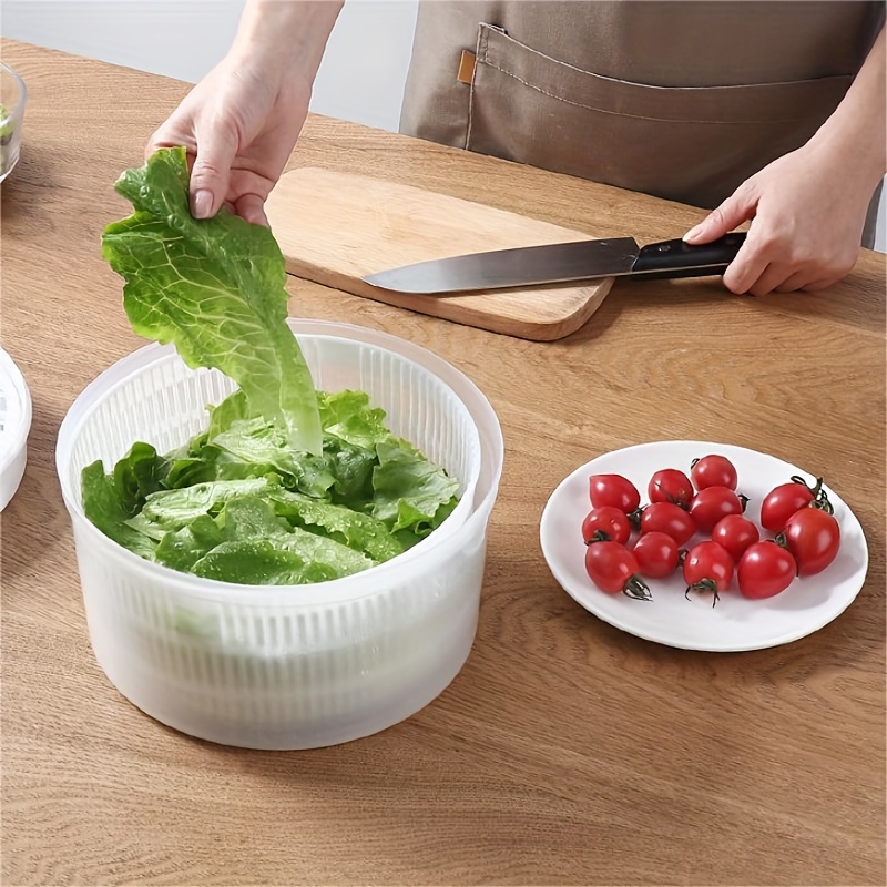 Salad Dryer Manual Odorless Salad Spinner With Drain Vegetable Dryer  Lettuce Dryer Detachable Fruit Spinner For Hotels Kitchens - AliExpress
