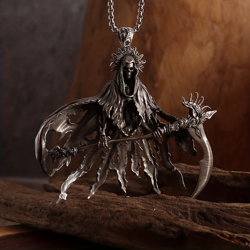 Retro Skull Pendant Necklace for Men, Unique Gift