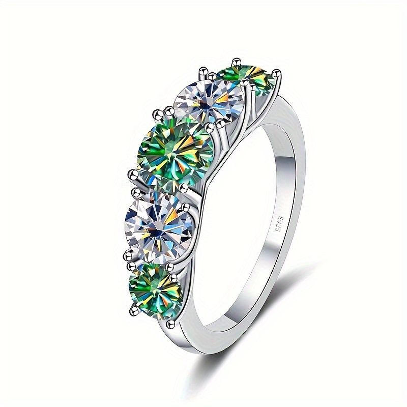 925 Silver Ring Inlaid Moissanite 3.6ct High Engagement Wedding Ring