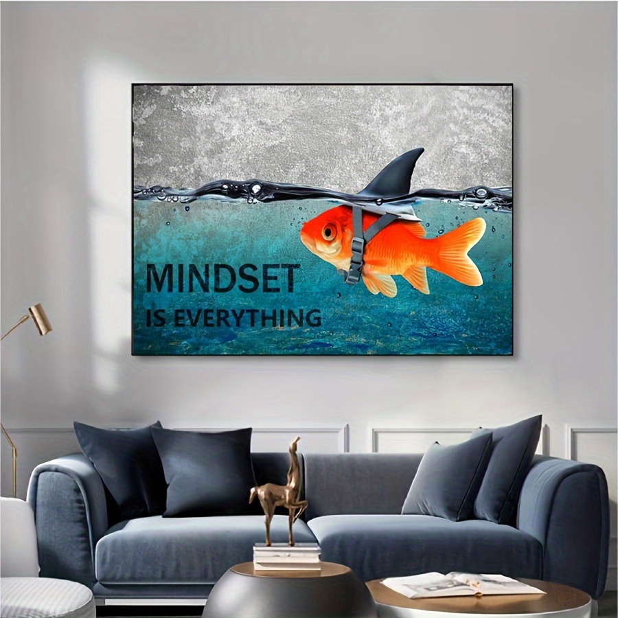 3pcs,Fish Inspirational Canvas Wall Art Print for Teen Boys