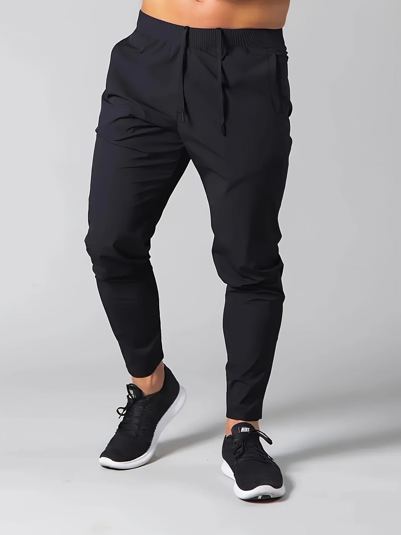 Men's Zip Pocket Highly Stretch Fitness Pants Sweat wicking - Temu