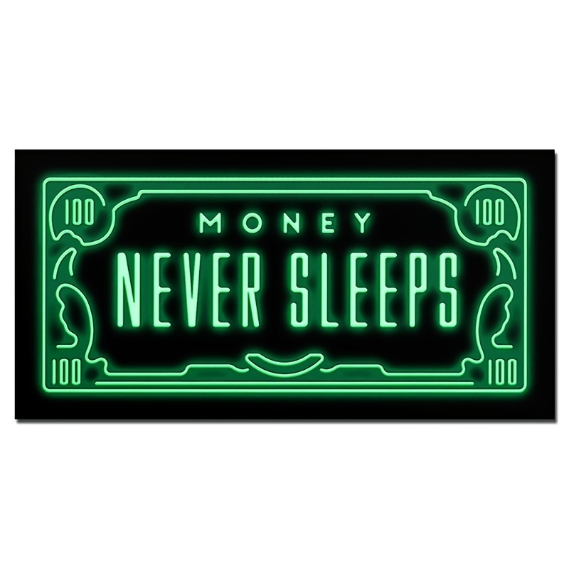 Green Flash Money Wall Poster - Frameless Canvas Painting