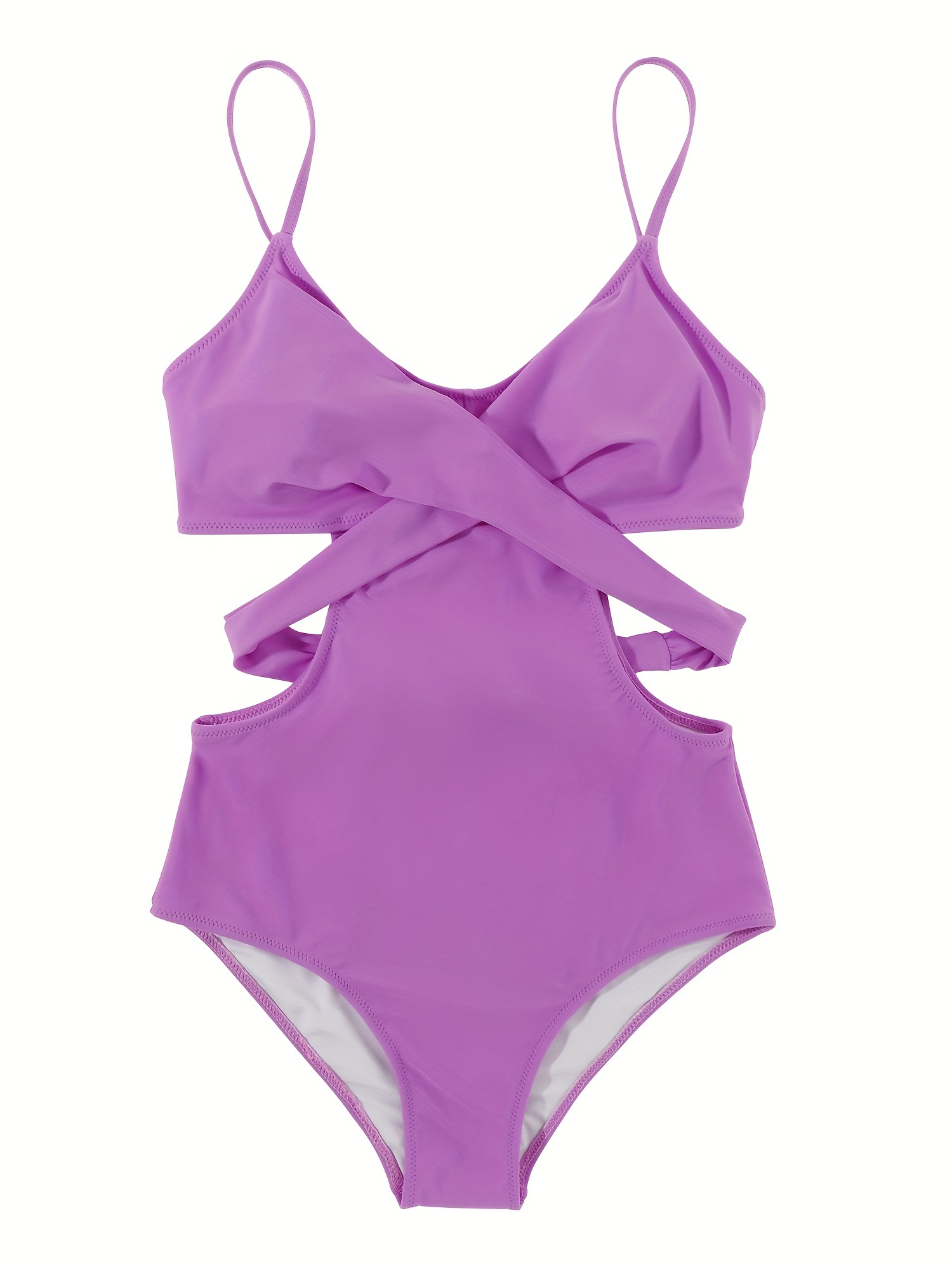 One Piece Swimsuit Women Purple - Temu