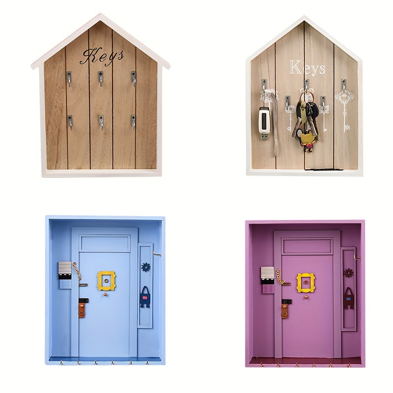 1pc Porta Chiavi In Legno, Portachiavi In Legno A Parete In Stile  Mediterraneo, Portaoggetti A Forma Di Casa, Decorazioni Da Parete,  Decorazioni Per La Casa, Alta Qualità E Conveniente