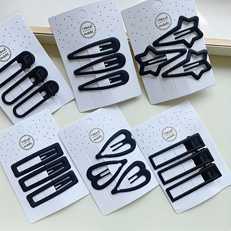 5pcs/set Matte Duckbill Clips With Three Small Clips Princess Head Braided  Hair Clips Frosted Broken Hair Side Clips