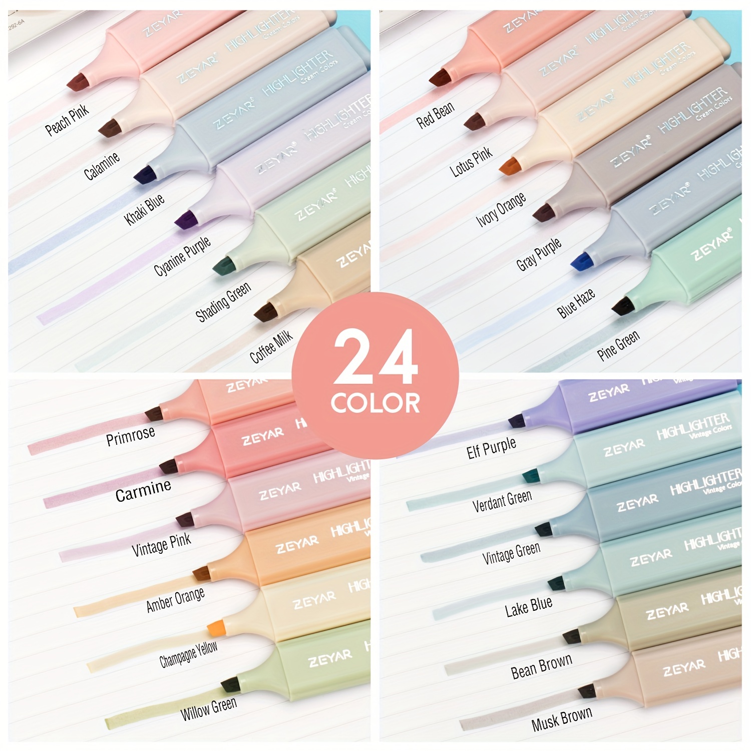 Zeyar Highlighter Pen, Cream Colors Chisel Tip, Aesthetic Highlighter  Marker, Water Based, Quick Dry, No Bleed, For Bible Study Notes School  Office - Temu Belgium