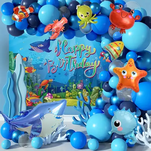 Ocean Fish Aluminum Film Birthday Party Decoration - Temu