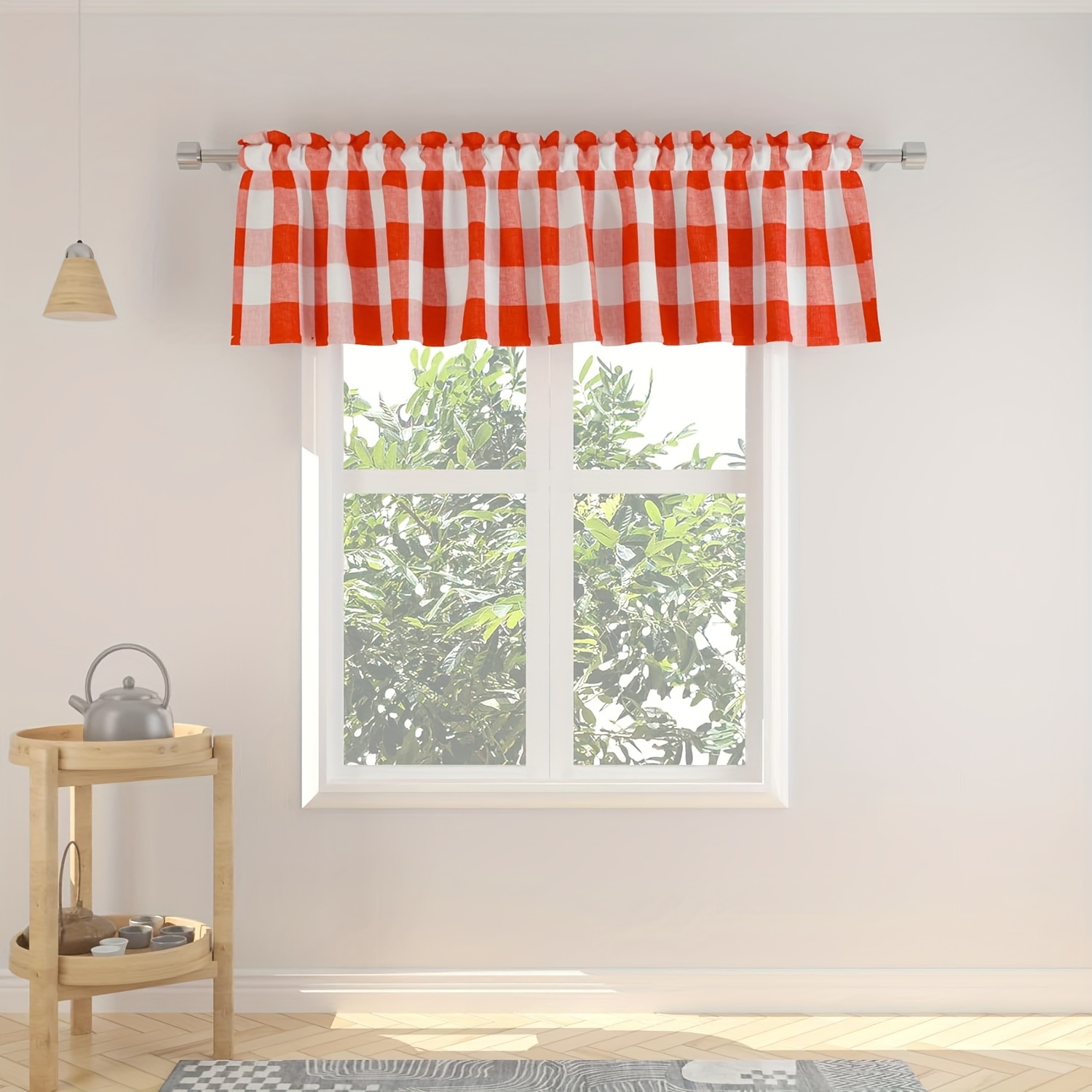 Farmhouse Kitchen Curtains Buffalo Plaid Short Curtains - Temu