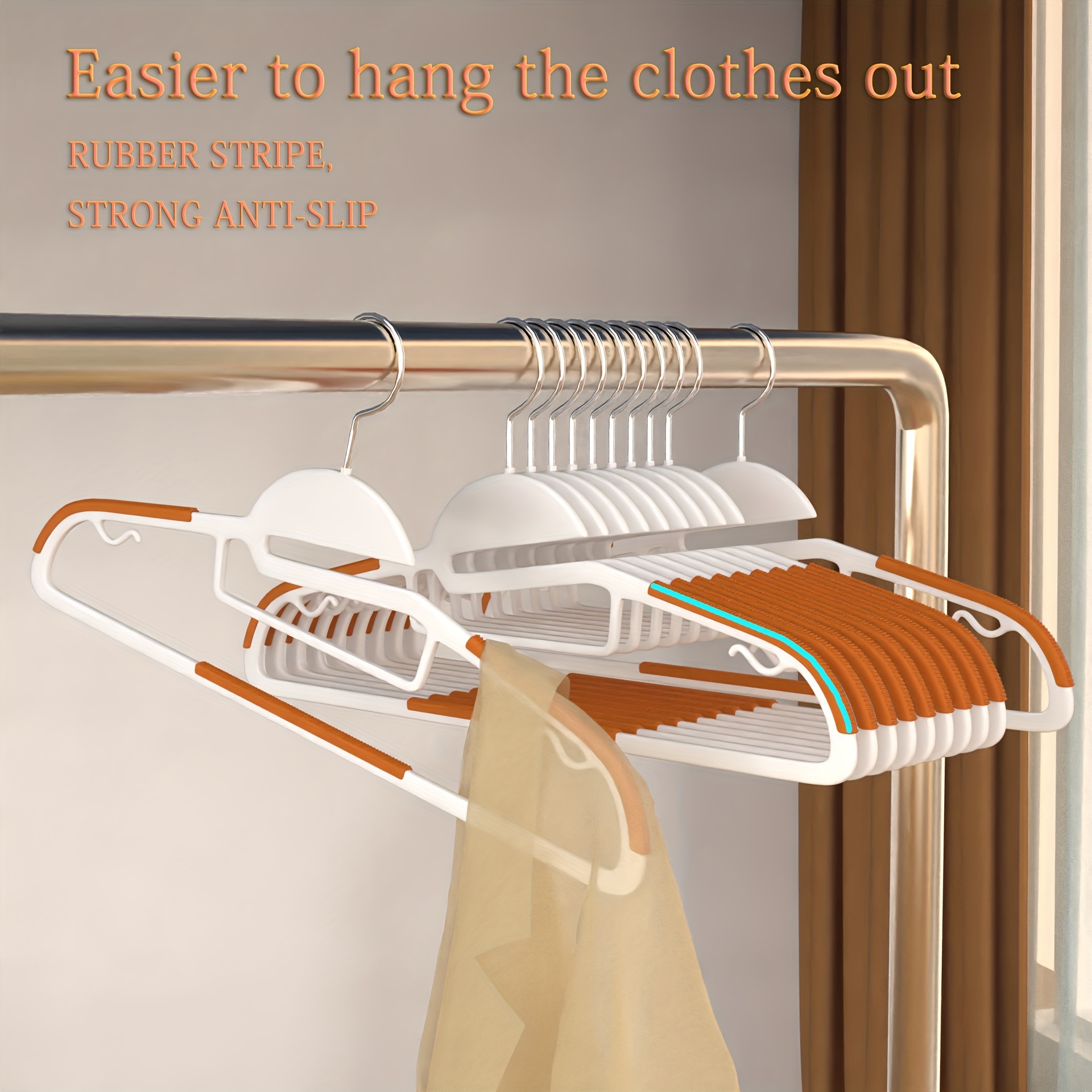 Heavy Duty Plastic Hangers With Non slip Design Swivel Hook - Temu