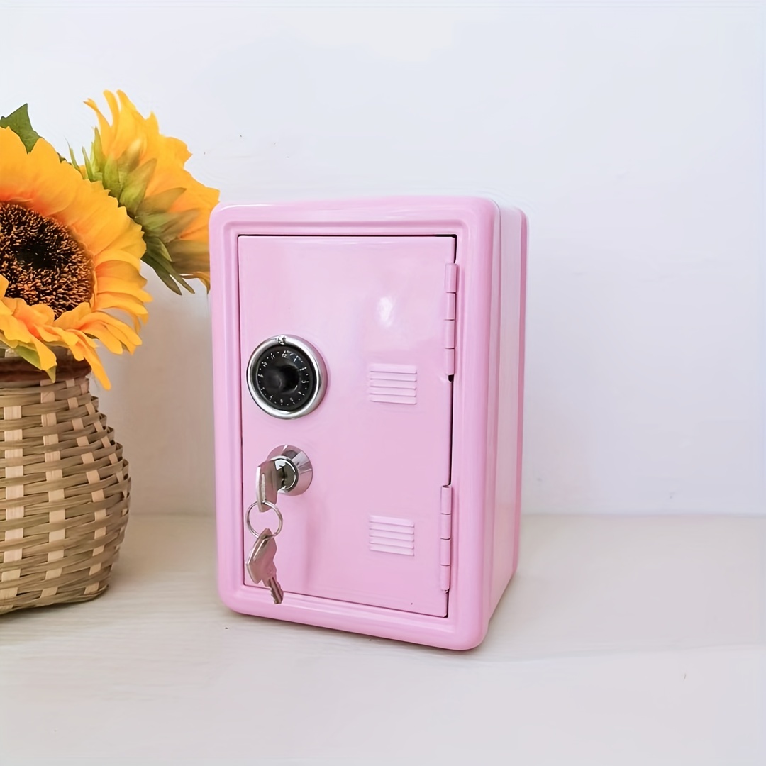 Small Safe Box,Mini Safe Kids Safe Box for Home OfficePersonal Safe Lock Boxmoney Jewelry Storage, Size: 18*12*10cm, Pink