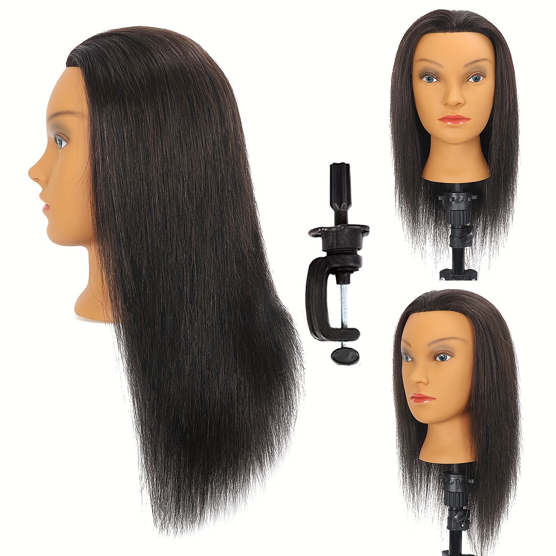 100% Real Hair Mannequin Head Training Head Cosmetology Doll - Temu