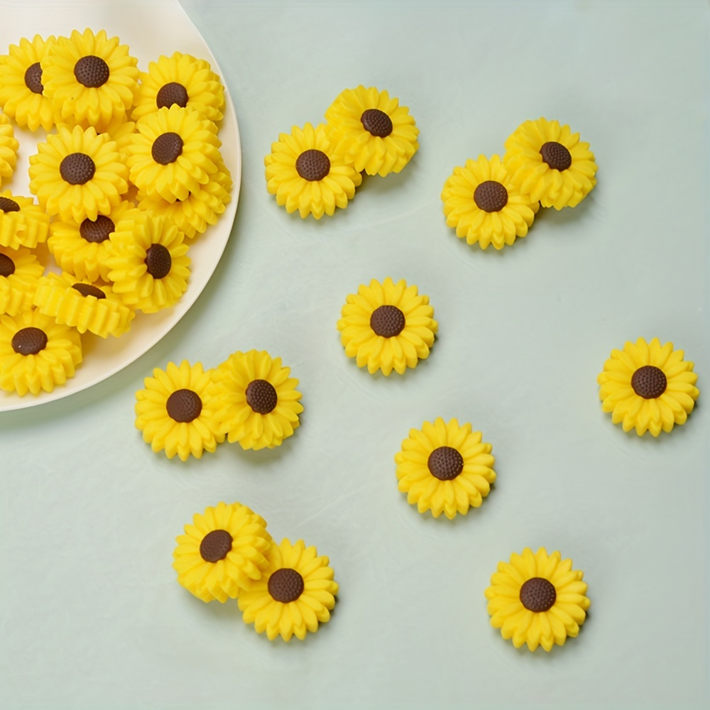 Daisy Silicone Sunflower Beads For Jewelry Making Diy - Temu