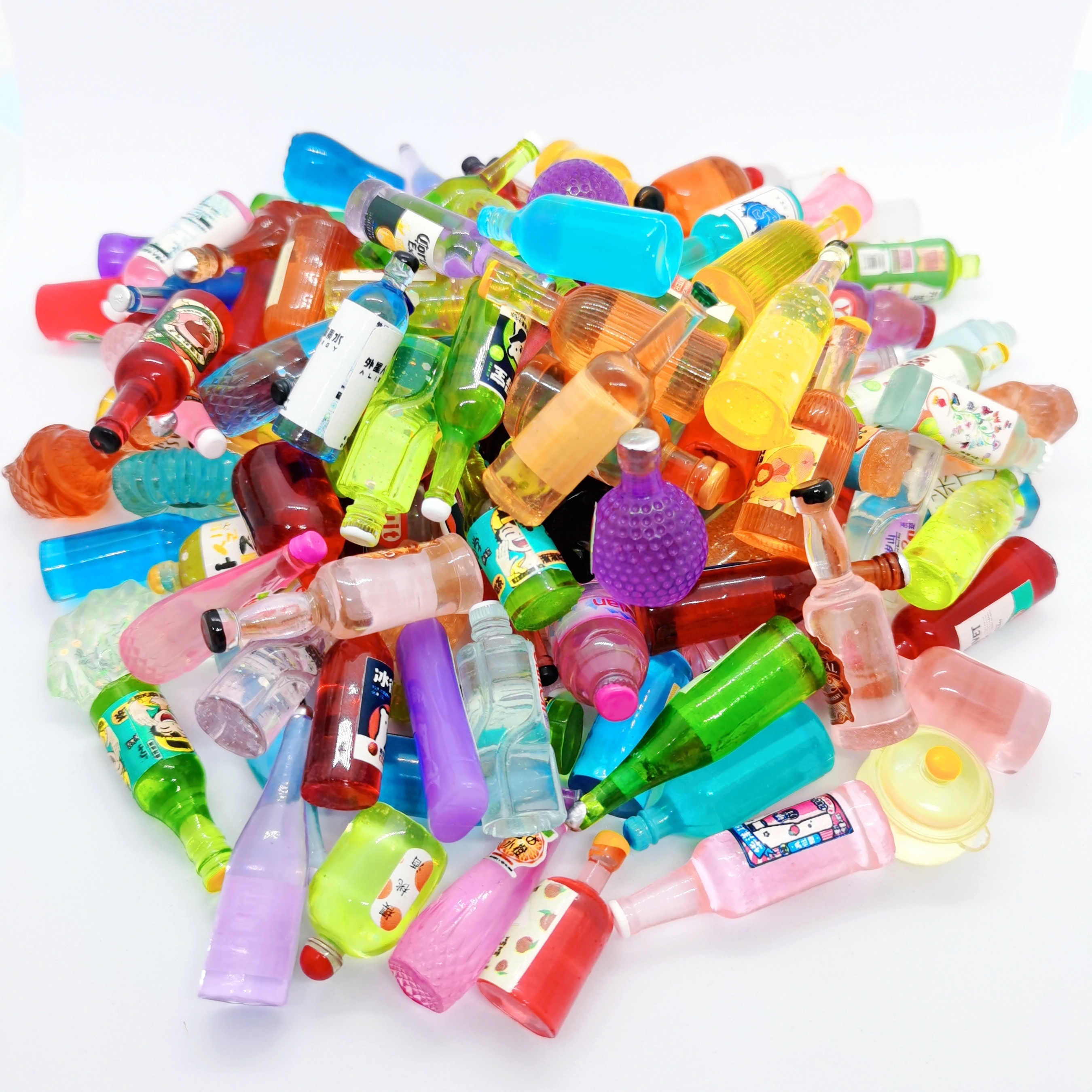 10Pcs Mini Mineral Water Bottle Charms Resin Bottle Pendant DIY