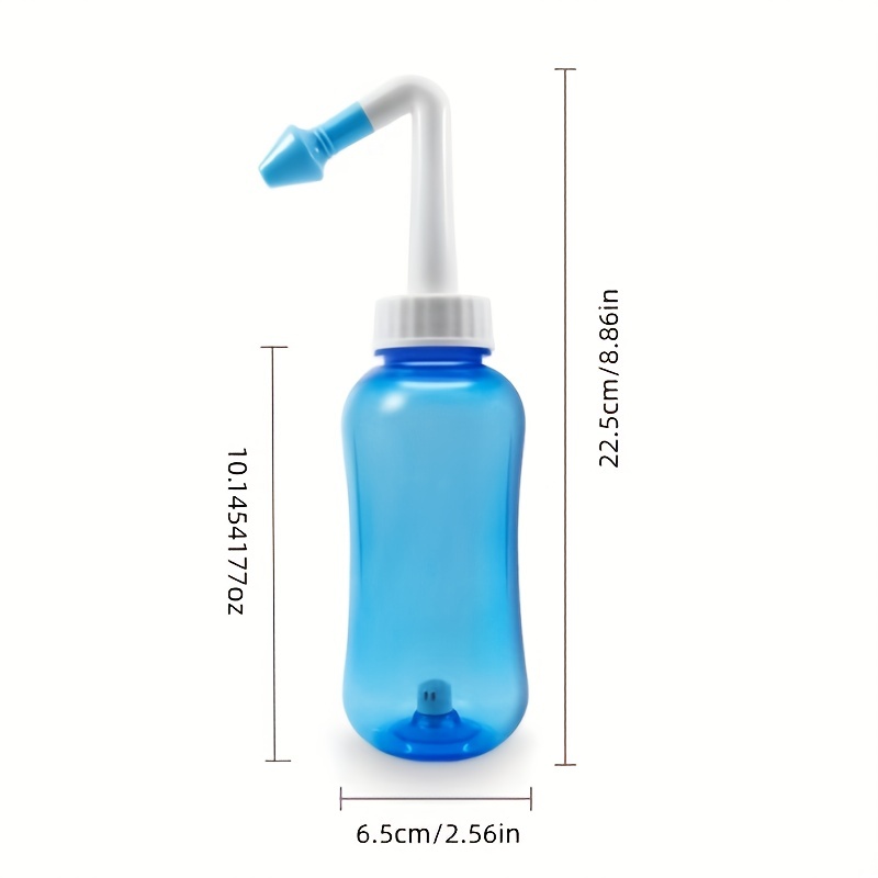  Sinus Rinse - Botella de lavado nasal + 10.58 oz de sal de  enjuague sinusal - para adultos y niños - Botella de 10.1 fl oz sin BPA con  2 adaptadores