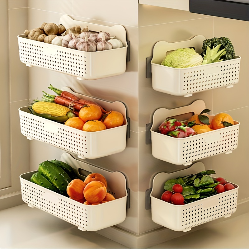 Hanging Restaurant Kitchen Storage Basket Set Food Pantry - Temu