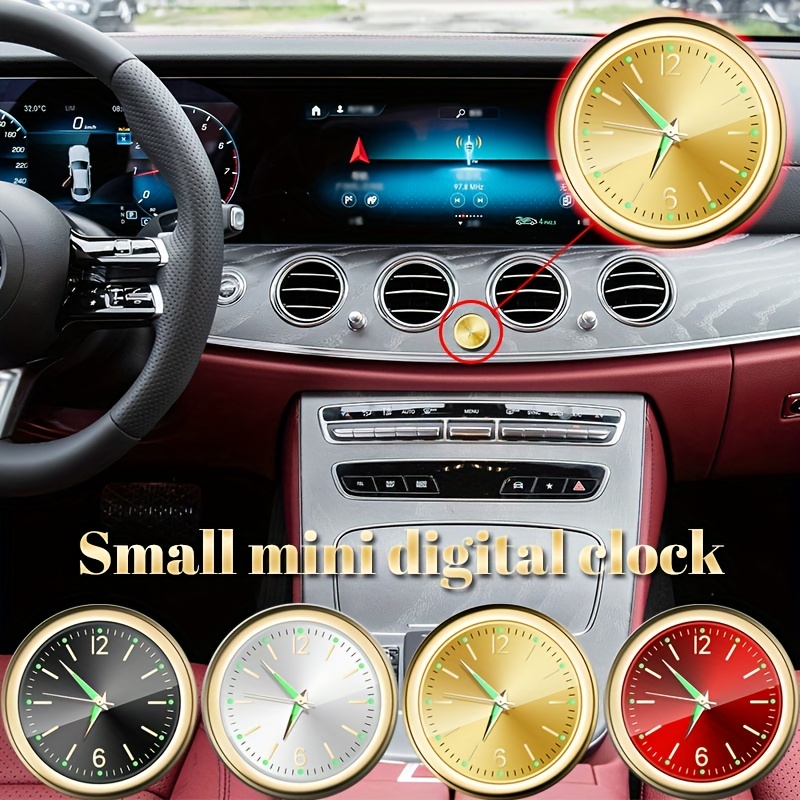 Horloge pour Voiture,iSpchen Horloge Digitale pour Voiture Mini Horloge  Numérique Voiture LCD Horloge Digitale Adhésive Horloges Auto Décoration