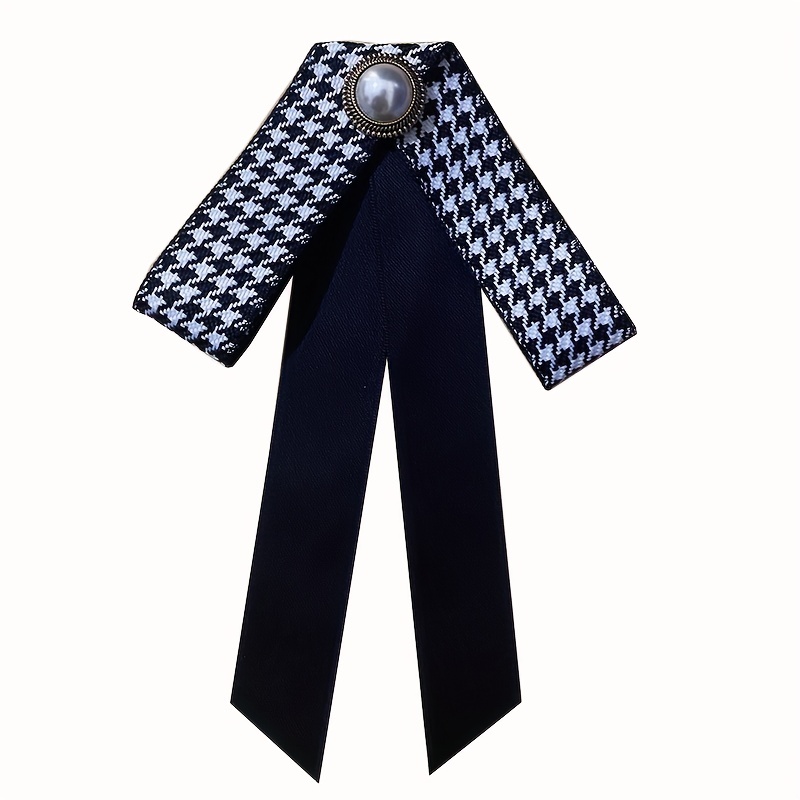Velvet Ribbon Brooch Faux Pearl Decor Bow Tie Vintage - Temu