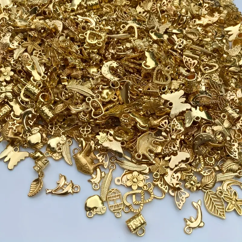 400 Pcs Charms for Jewelry Making and Bracelets Making, Wholesale Bulk Lots Jewelry Making Charms Tiny Assorted Mixed Tibetan Anti-Gold Metal Charms